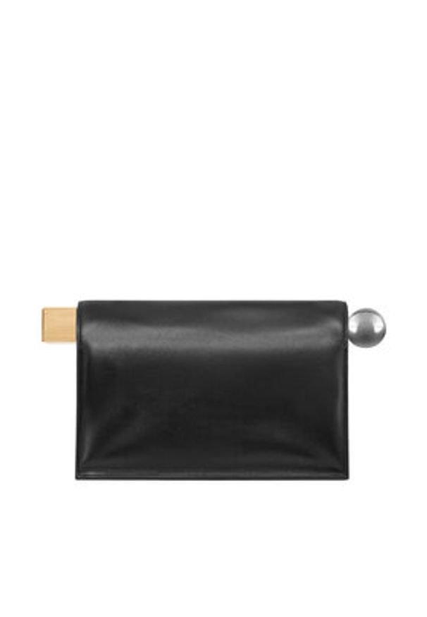 JACQUEMUS Torebka La Pochette Rond Carre 24E233BA356-3171 Czarny. Kolor: czarny. Materiał: skórzane