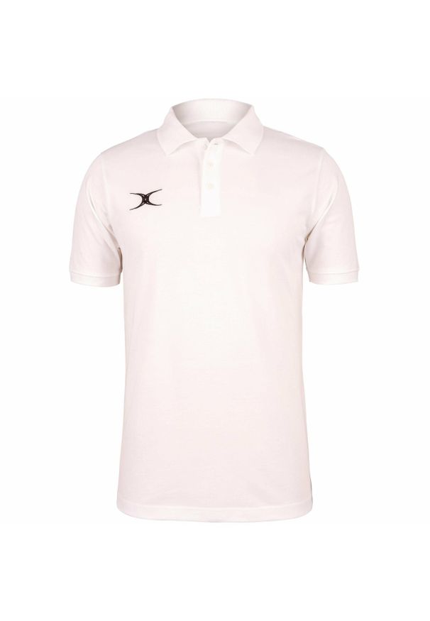 GILBERT - Dziecięca koszulka polo Gilbert Quest. Okazja: na co dzień. Typ kołnierza: polo. Kolor: biały. Materiał: bawełna. Styl: młodzieżowy, casual