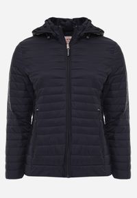 Born2be - Granatowa Pikowana Kurtka Przejściowa z Odpinanym Kapturem Tidesse. Kolor: niebieski. Materiał: poliester, jeans #4