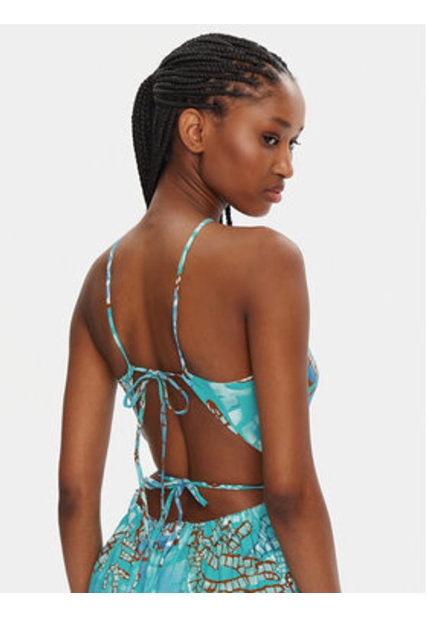 Seafolly Sukienka letnia La Mer 55423-DR Turkusowy Regular Fit. Kolor: turkusowy. Materiał: wiskoza, len. Sezon: lato