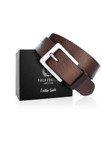 Pasek skórzany 90 CM PAOLO PERUZZI 01Z0290 brązowy. Kolor: brązowy. Materiał: skóra. Styl: klasyczny, casual, vintage #1