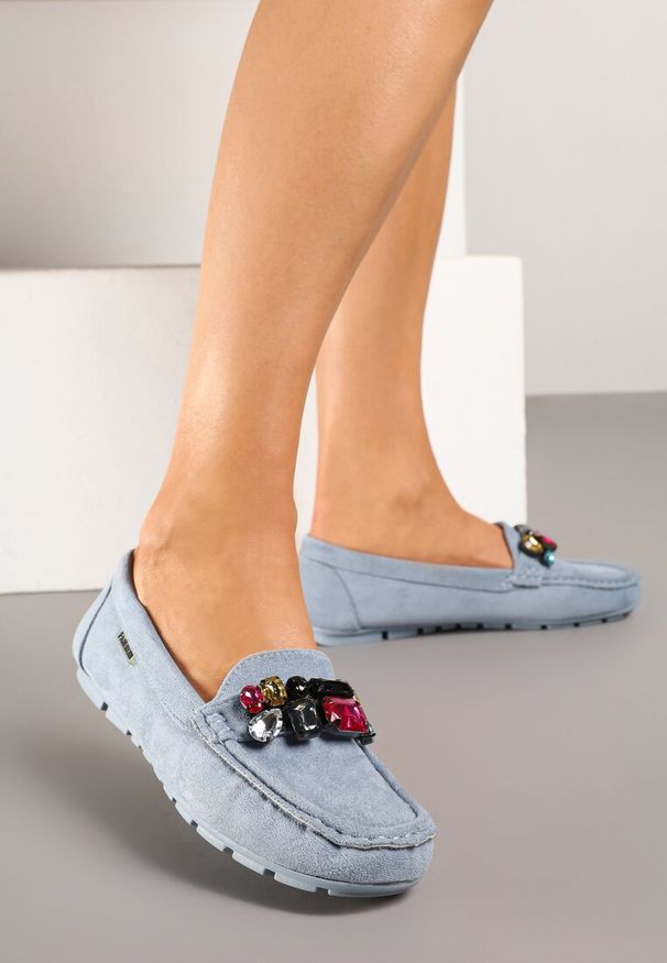 Born2be - Jasnoniebieskie Mokasyny z Wkładką ze Skóry Naturalnej Mapho. Okazja: na co dzień. Kolor: niebieski. Materiał: skóra. Styl: klasyczny, elegancki, casual