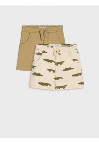 Sinsay - Szorty 2 pack - kremowy. Kolor: kremowy. Materiał: bawełna
