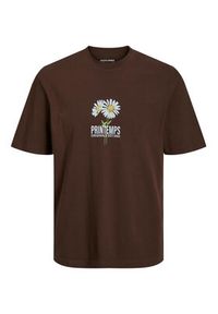 Jack & Jones - Jack&Jones T-Shirt Flores 12228776 Brązowy Loose Fit. Kolor: brązowy. Materiał: bawełna