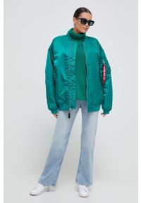 United Colors of Benetton sweter wełniany damski kolor zielony lekki z golfem. Typ kołnierza: golf. Kolor: zielony. Materiał: wełna. Długość rękawa: długi rękaw. Długość: długie #4