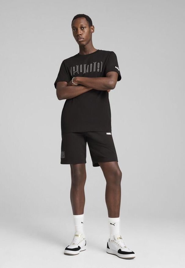Puma - Męska koszulka z grafiką PUMA Sport PUMA Black. Kolor: czarny. Materiał: guma. Wzór: nadruk