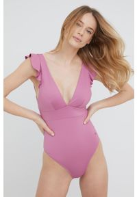 Women Secret - women'secret jednoczęściowy strój kąpielowy PERFECT FIT SUMMER kolor fioletowy miękka miseczka. Kolor: fioletowy