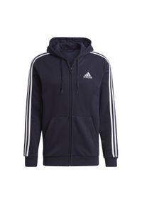 Adidas - Bluza męska adidas Essentials Full-Zip Hoodie. Kolor: niebieski. Materiał: polar