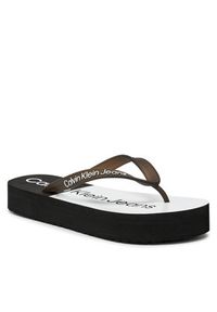 Calvin Klein Jeans Japonki Beach Sandal Flatform Monologo YW0YW01617 Czarny. Kolor: czarny