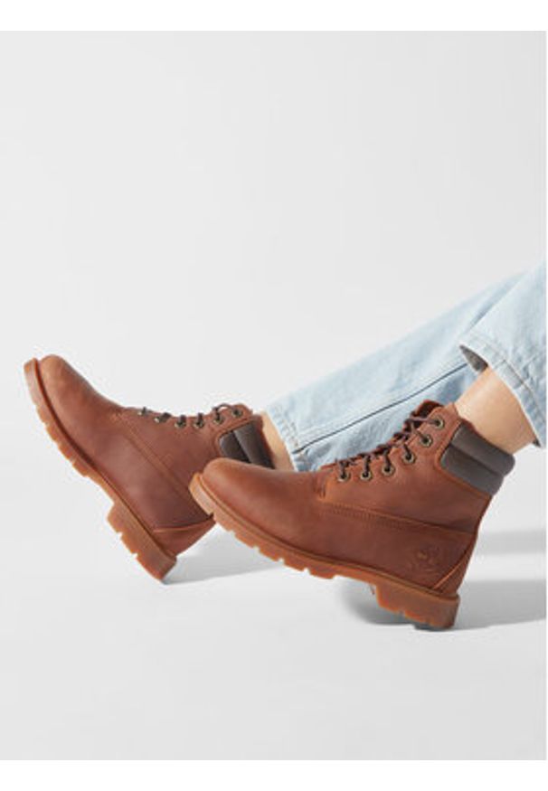 Timberland Trapery Linden Woods Wp 6 Inch TB0A156Z2421 Brązowy. Kolor: brązowy. Materiał: skóra