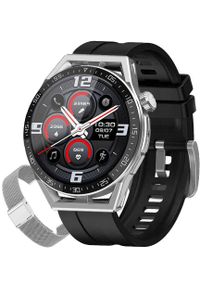 Zegarek SMARTWATCH Rubicon E88 silver / silver mesh / black silicone. Rodzaj zegarka: smartwatch. Materiał: mesh #1