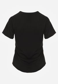 Born2be - Czarny Gładki T-shirt w Klasycznym Stylu Salodone. Okazja: do pracy, na co dzień. Kolor: czarny. Materiał: materiał, jeans. Wzór: gładki. Styl: klasyczny #4