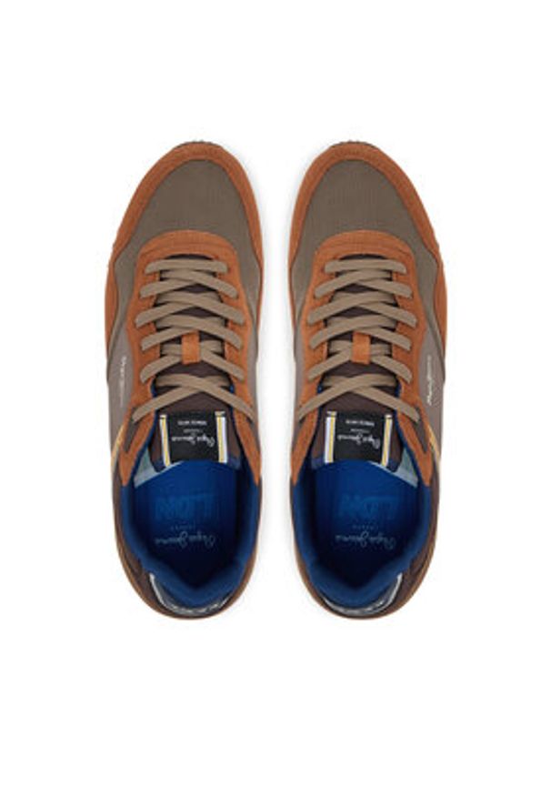 Pepe Jeans Sneakersy London Brick PMS400011 Brązowy. Kolor: brązowy. Materiał: zamsz, skóra