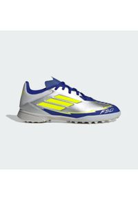 Adidas - Buty F50 League Messi TF Kids. Kolor: szary, niebieski, wielokolorowy, żółty. Sport: piłka nożna