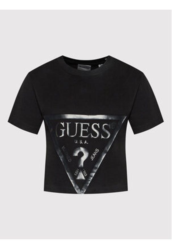 Guess T-Shirt V2YI06 K8HM0 Czarny Regular Fit. Kolor: czarny. Materiał: bawełna