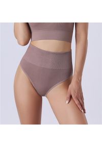 Intica - Stringi modelujące z wysokim stanem elastyczne na co dzień Maiu. Stan: podwyższony. Kolor: brązowy. Materiał: tkanina, materiał #5