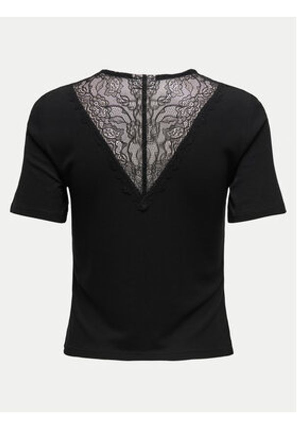 JDY T-Shirt Roxy 15341671 Czarny Slim Fit. Kolor: czarny. Materiał: wiskoza