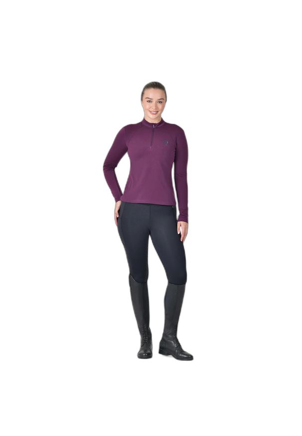 DUBLIN - Damska bluza jeździecka z długim rękawem z meshu Dublin. Kolor: fioletowy. Długość rękawa: długi rękaw. Długość: długie