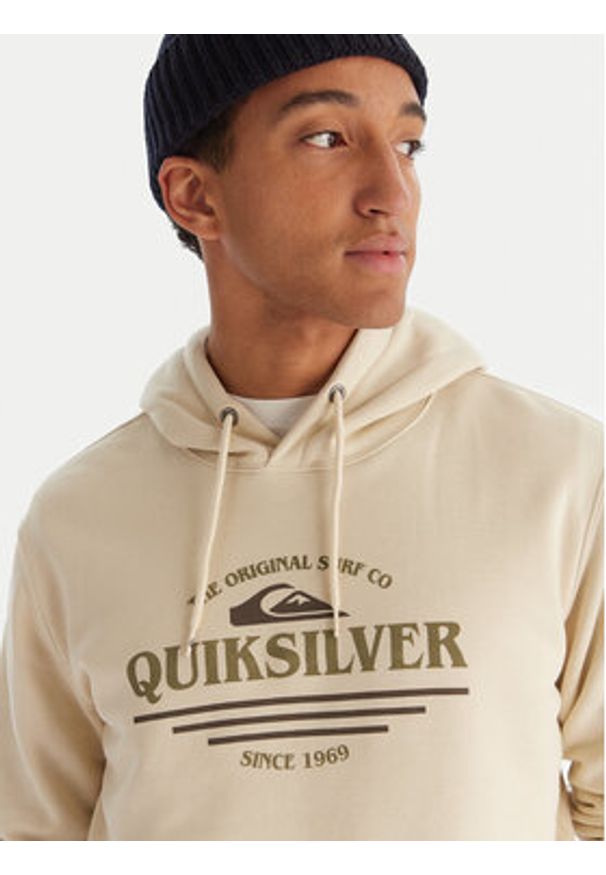 Quiksilver Bluza Screen Fleece Classic EQYFT05137 Beżowy Regular Fit. Kolor: beżowy. Materiał: syntetyk, bawełna