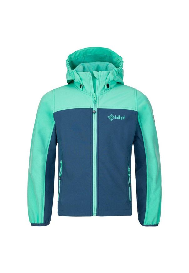 Dziewczęca kurtka softshell Kilpi RAVIA-JG. Kolor: zielony, szary, niebieski, wielokolorowy. Materiał: softshell. Sport: turystyka piesza