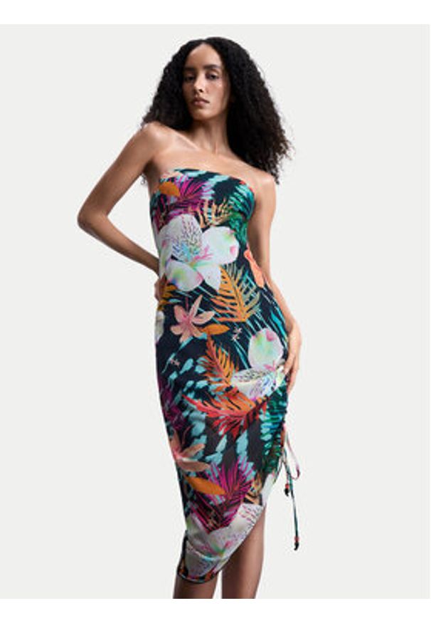 Desigual Sukienka letnia Daikiri Flash 26SWVW65 Kolorowy Regular Fit. Materiał: syntetyk. Wzór: kolorowy. Sezon: lato