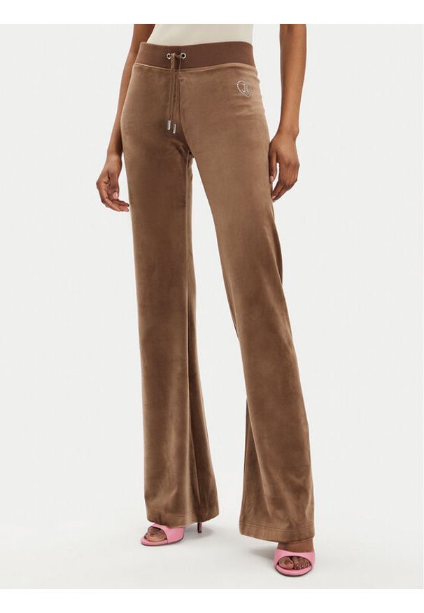 Juicy Couture Spodnie dresowe Rodeo Layla JCBBJ223823 Brązowy Regular Fit. Kolor: brązowy. Materiał: syntetyk
