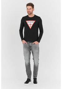 Guess - GUESS Czarny męski longsleeve Original Logo Tee, Rozmiar L. Kolor: czarny. Długość rękawa: długi rękaw #6