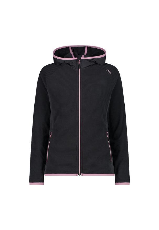 Polar z kapturem dla kobiet CMP. Typ kołnierza: kaptur. Kolor: czarny, wielokolorowy, pomarańczowy. Materiał: polar. Sport: turystyka piesza