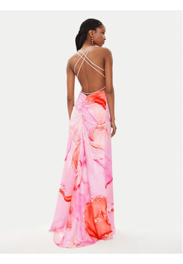 Fracomina Sukienka letnia FQ24SD3013W470N4 Różowy Slim Fit. Kolor: różowy. Materiał: syntetyk. Sezon: lato