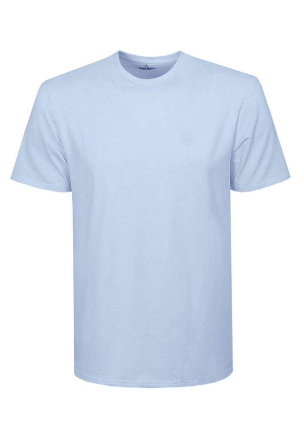 Koszulka Męska (T-Shirt) - Pako Jeans - Błękit, Dekolt U-Neck (Okrągły). Okazja: na co dzień. Kolor: niebieski. Materiał: bawełna. Styl: casual