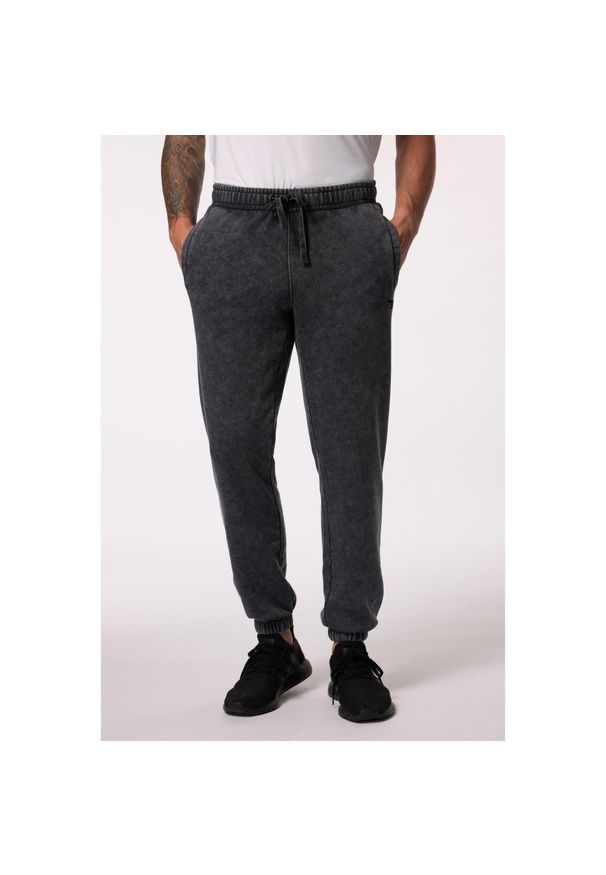 JAY-PI - Męskie Spodnie dresowe fitness Belly Fit krój podstawowy do rozm. 7XL. Kolekcja: plus size. Kolor: czarny. Materiał: materiał, poliester, bawełna. Sport: fitness
