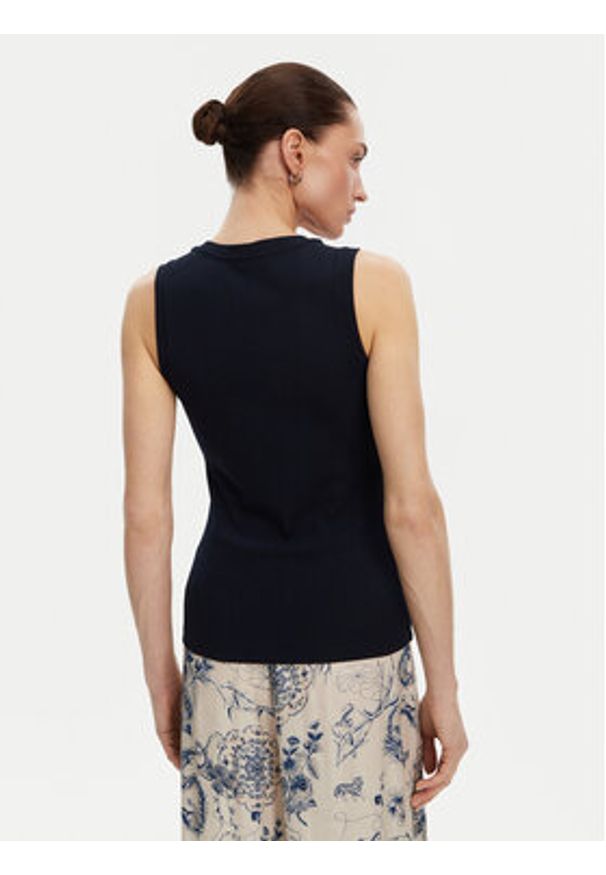 Fracomina Top FP25ST2001J40101 Granatowy Slim Fit. Kolor: niebieski. Materiał: wiskoza, bawełna