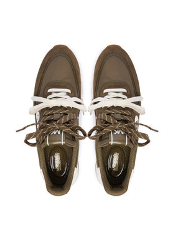 MICHAEL Michael Kors Sneakersy Nova 43T6NOFS2D Khaki. Kolor: brązowy. Materiał: zamsz, skóra