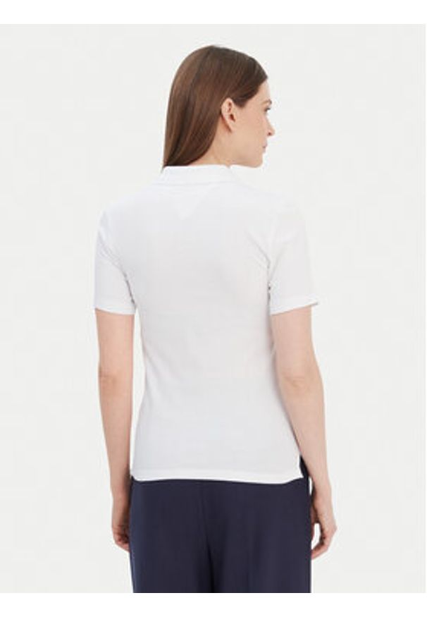 TOMMY HILFIGER - Tommy Hilfiger Polo 1985 WW0WW42047 Biały Slim Fit. Typ kołnierza: polo. Kolor: biały. Materiał: bawełna