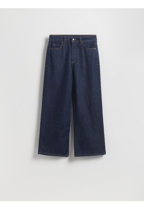 Reserved - Jeansy culotte - granatowy. Kolor: niebieski