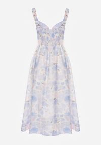 Born2be - Niebieska Romantyczna Sukienka o Rozkloszowanym Kroju na Ramiączkach w Kwiaty Isiresha. Okazja: na wesele, na co dzień, na randkę, na ślub cywilny. Kolor: niebieski. Materiał: poliester. Długość rękawa: na ramiączkach. Wzór: kwiaty. Sezon: lato. Typ sukienki: rozkloszowane, proste. Styl: casual, elegancki #6