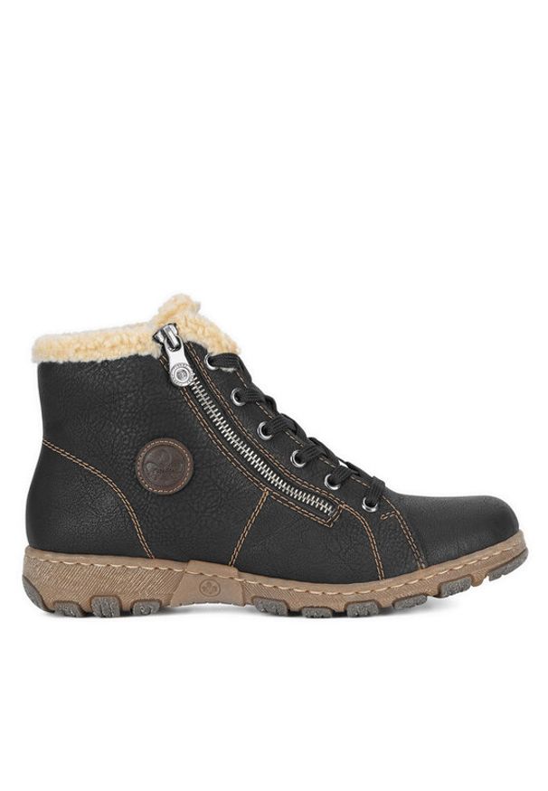 Rieker Botki Z0121-00 Czarny. Kolor: czarny. Materiał: materiał
