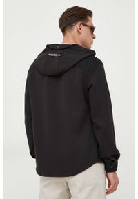 Armani Exchange koszula męska kolor czarny relaxed. Typ kołnierza: kaptur. Kolor: czarny. Długość rękawa: długi rękaw. Długość: długie #5