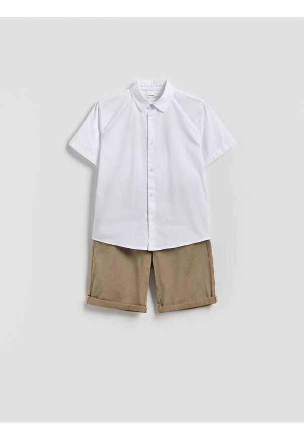 Reserved - Bawełniany komplet - beżowy. Kolor: beżowy. Materiał: bawełna