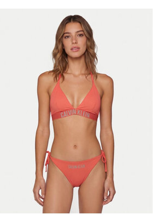 Calvin Klein Swimwear Dół od bikini LV00Q61220 Różowy. Kolor: różowy. Materiał: syntetyk