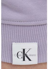 Calvin Klein Jeans spodnie dresowe kolor fioletowy gładkie. Kolor: fioletowy. Materiał: dresówka. Wzór: gładki #2