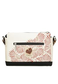 Pomarańczowa Oryginalna Listonoszka Damska Anekke Seria Alma. Kolor: pomarańczowy. Wzór: nadruk, napisy. Sezon: jesień. Dodatki: z breloczkiem. Styl: casual, klasyczny, elegancki. Rodzaj torebki: na ramię #2