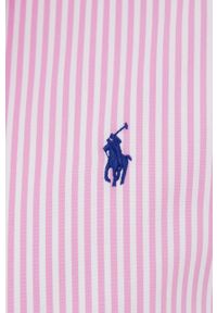Polo Ralph Lauren Koszula męska kolor różowy slim z kołnierzykiem button-down. Typ kołnierza: button down, polo. Kolor: różowy. Materiał: tkanina, materiał