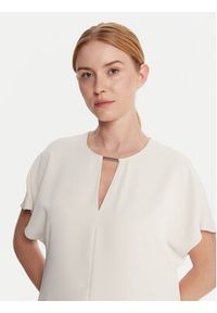 Calvin Klein Bluzka LV044C196G Écru Regular Fit. Materiał: syntetyk