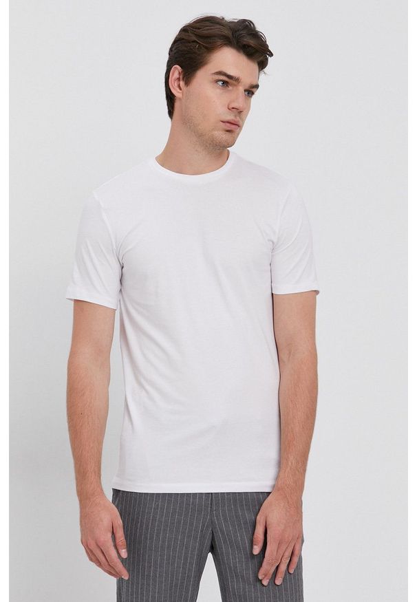 Liu Jo - T-shirt. Kolor: biały. Materiał: dzianina. Wzór: gładki