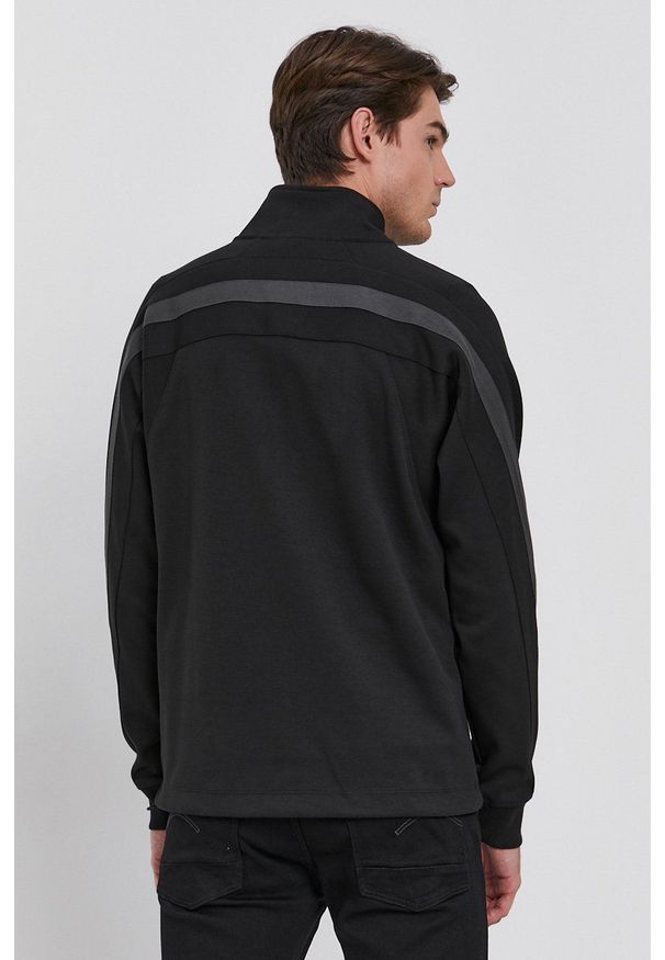 G-Star RAW - G-Star Raw Bluza męska kolor czarny gładka. Kolor: czarny. Materiał: dzianina, poliester. Długość rękawa: raglanowy rękaw. Długość: krótkie. Wzór: gładki