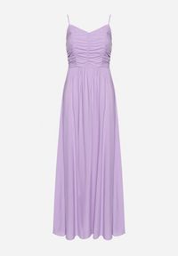 Born2be - Fioletowa Rozkloszowana Wiskozowa Sukienka na Cienkich Regulowanych Ramiączkach Canelsea. Okazja: na co dzień. Kolor: fioletowy. Materiał: wiskoza. Długość rękawa: na ramiączkach. Styl: casual #7