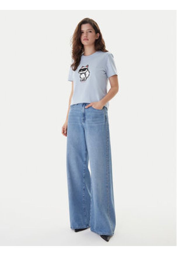 Karl Lagerfeld - KARL LAGERFELD Jeansy B1W10047 Niebieski Wide Leg. Kolor: niebieski