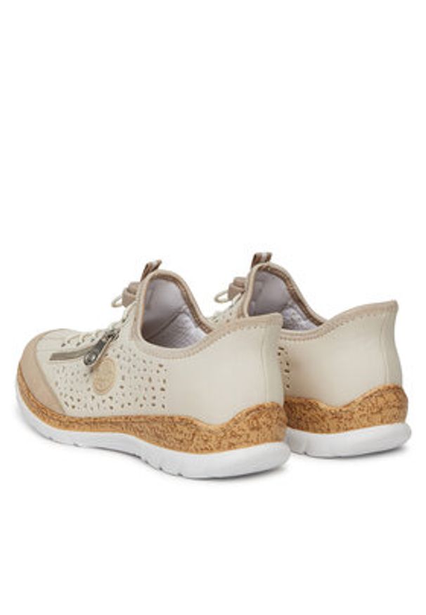 Rieker Sneakersy CEO-N42V3-60 Beżowy. Kolor: beżowy. Materiał: materiał