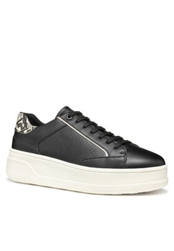 Geox Sneakersy D Spherica Ecub-2 D55WVB 0BCAR C0023 Czarny. Kolor: czarny. Materiał: skóra